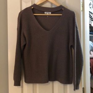 Vneck sweater coffee color